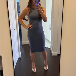 Sleeveless Blue Midi Dress